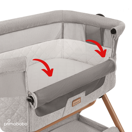 Lit de voyage - chaise haute VERA 3 en 1, beige/gris