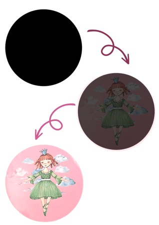 Autocollants réactifs à la chaleur pour le pot / le bain, Princesses - 5 pièces