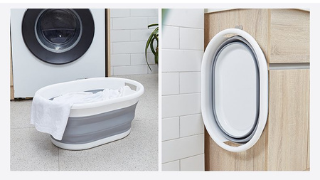 Bol pliant 59x34cm, panier à linge en silicone, touristique