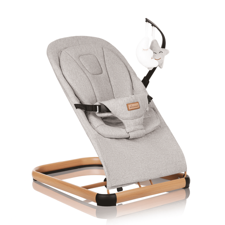 Fauteuil à bascule LEO avec bandeau, beige gris