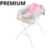 Baignoire pliante Premium avec support et coussin, rose