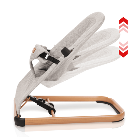 Ensemble : Lit parapluie VERA 3-en-1 - chaise haute + chaise à bascule LEO, Stone Beige