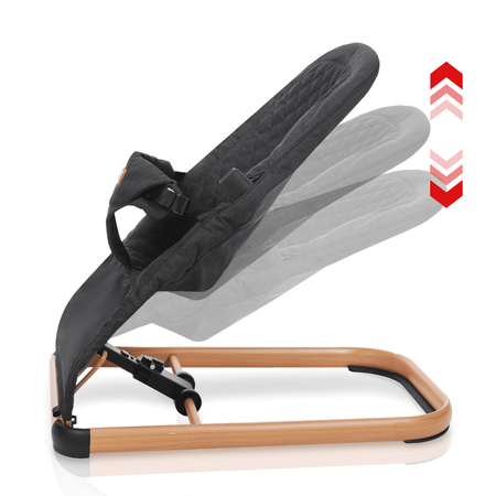 Ensemble : Lit bébé VERA 3-en-1 - chaise haute + chaise à bascule LEO, noir/gris foncé