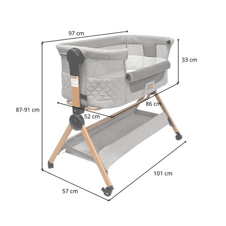 Lit de voyage - chaise haute VERA 3 en 1, noir/gris foncé