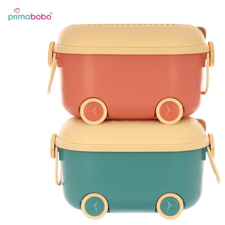 Conteneur à jouets avec couvercle 20 L, en plastique, sur roulettes avec poignée