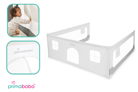 Barre de lit VELVO 200 cm+ avec entrée, sécurité enfant - blanc