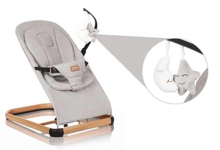 Fauteuil à bascule LEO avec bandeau, beige gris